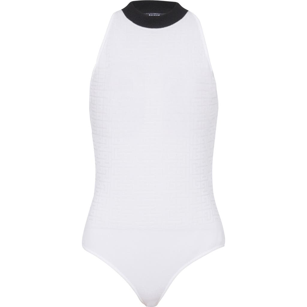 Balmain Monogram Sleeveless Bodysuit