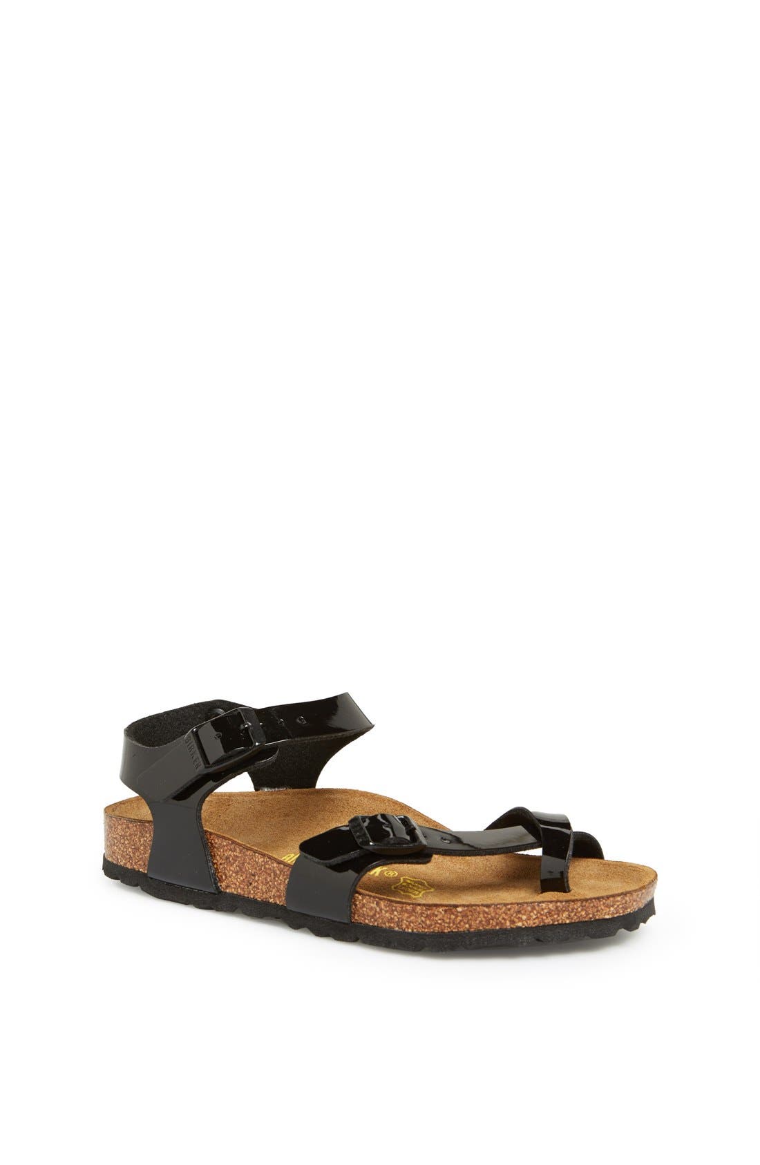 'Taormina' Patent Sandal, Main, color, BLACK
