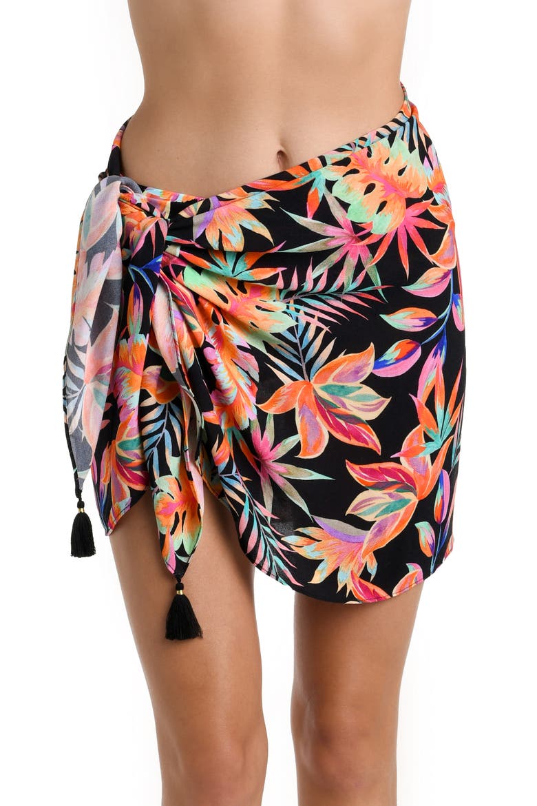 Short Cover-Up Pareo, Alternate, color, BLACK