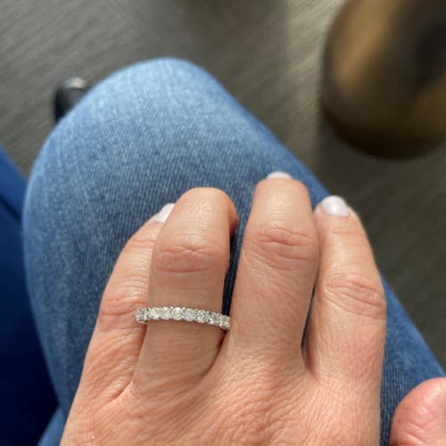 Bliss Diamond 1 1/2 Cttw Diamond Eternity Ring U Prong 14k Gold Wedding Band In 14k White Gold