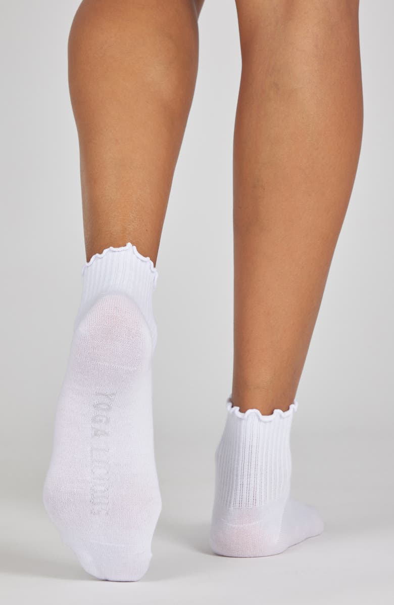 YOGALICIOUS 6-Pack Ruffle Edge Half Crew Socks, Alternate, color, 