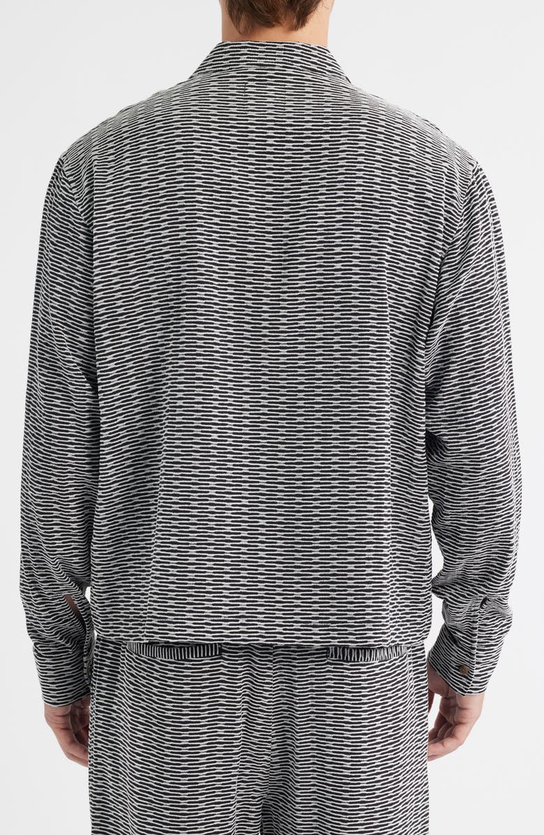 RIZORT Elijah Geo Pattern Chenille Button-Up Shirt, Alternate, color, Black