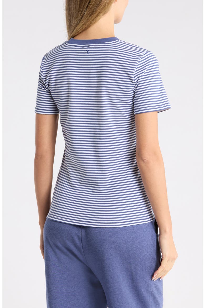 Truebasics Cotton Fitted Tee, Alternate, color, BLUE INDIGO/ WHITE