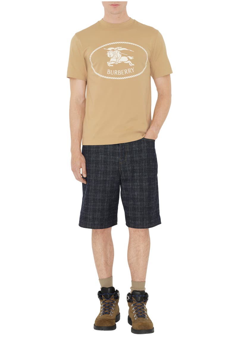 Burberry Knight Stamp Cotton T-shirt, Main, color, Flax Beige
