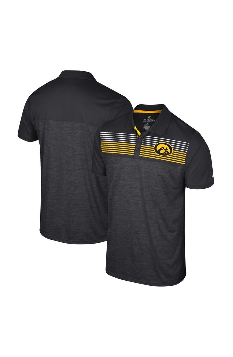 COLOSSEUM Men's Colosseum Black Iowa Hawkeyes Langmore Polo, Main, color, 