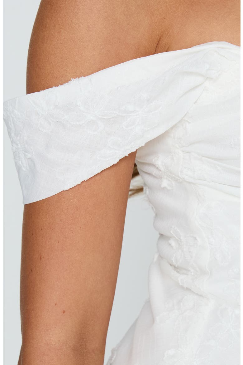 Rozerie Off the Shoulder Minidress, Alternate, color, WHITE