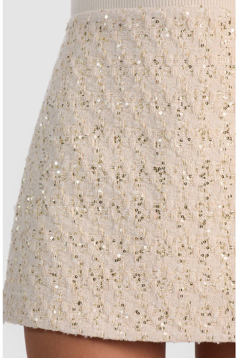Rubi Metallic Tweed Miniskirt, Alternate, color, NATURAL