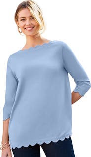 Jessica London Scallop Boatneck Tunic