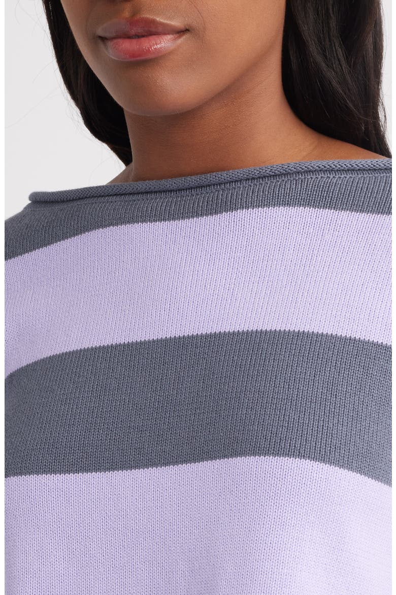 Cotton Blend Crop Rugby Sweater, Alternate, color, GRISALLE MILLIE LAVENDER