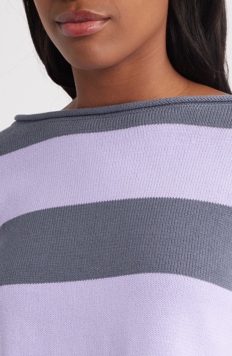 Florence by Mills Cotton Blend Crop Rugby Sweater, Alternate, color, Grisalle Millie Lavender