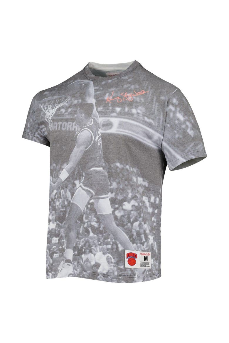 Men's Mitchell & Ness Kenny Walker Heather Gray New York Knicks Above The Rim T-Shirt, Alternate, color, Gray