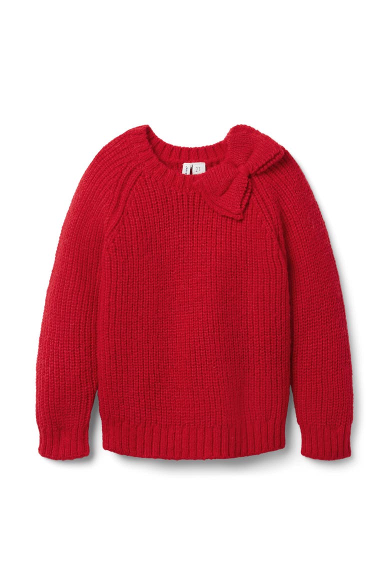The Shoulder Bow Sweater, Main, color, Red