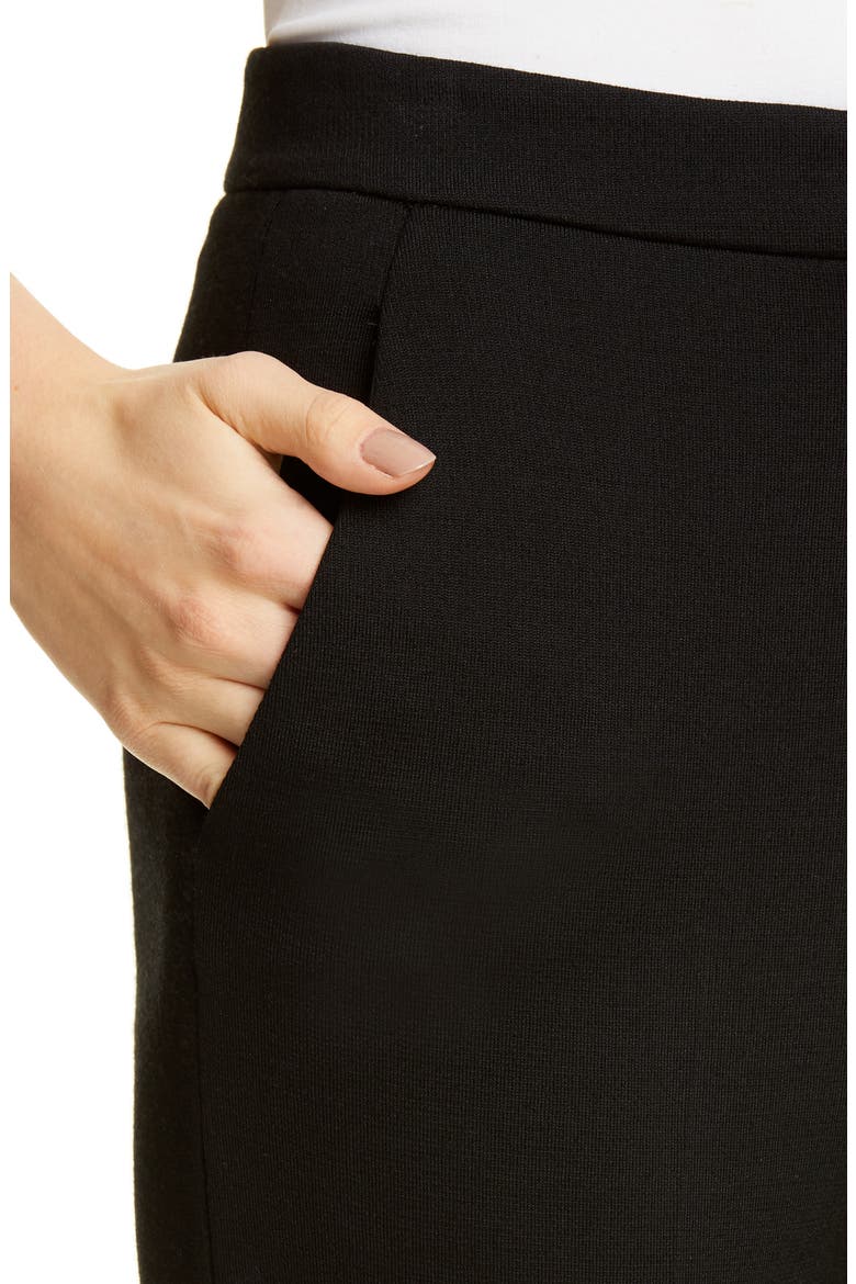 Slim Milano Knit Ankle Pants, Alternate, color, CAVIAR