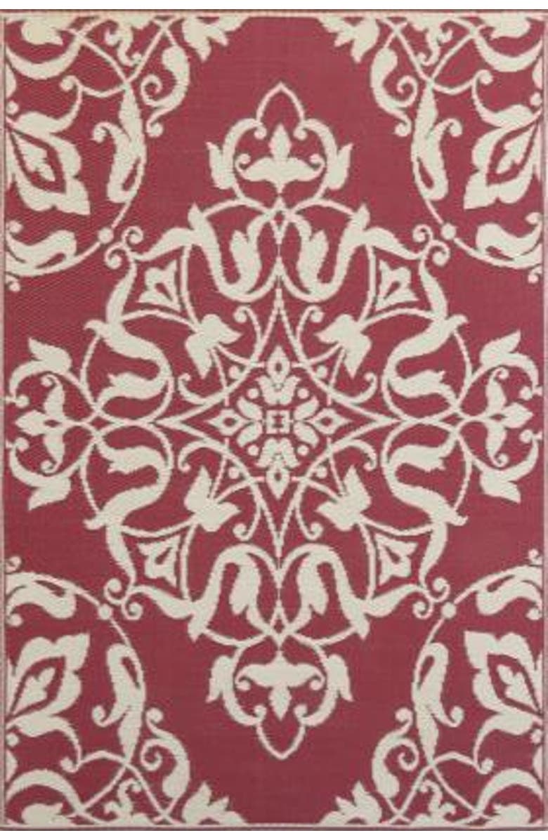 Mad Mats New Wrought Iron Rug, Alternate, color, Deep Red - 5'X8'