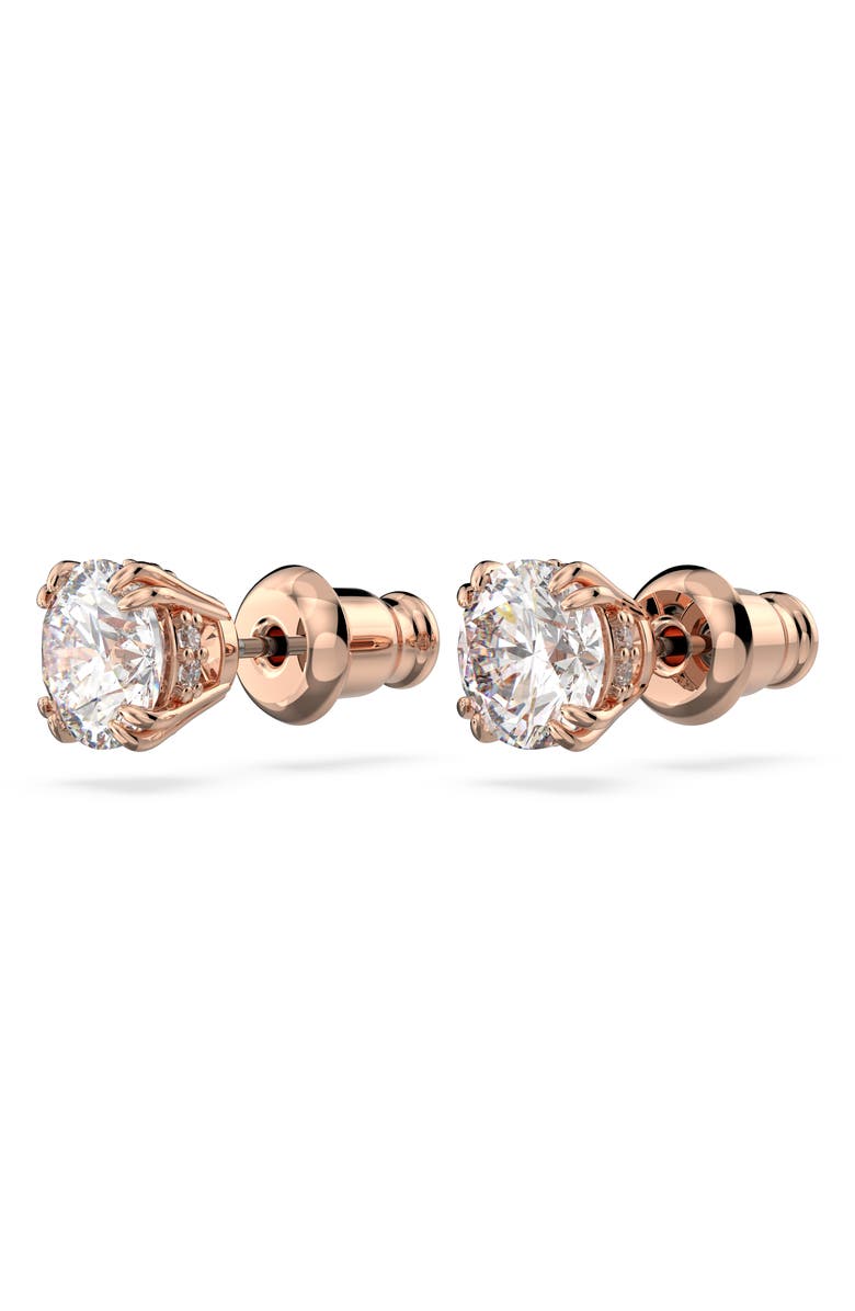 Swarovski Constella Round Crystal Stud Earrings, Alternate, color, Rose Gold