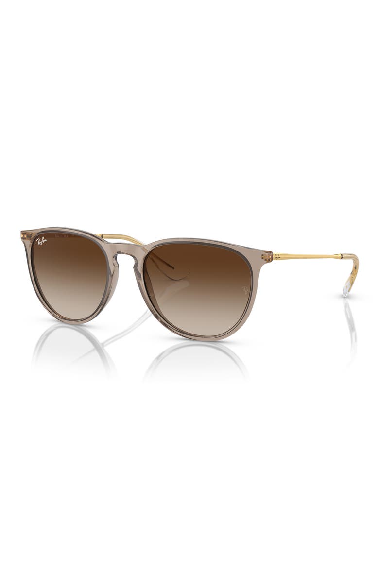 Erika 54mm Gradient Round Sunglasses, Alternate, color, TRANSPARENT LIGHT BROWN