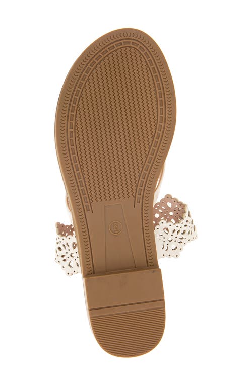 Kensie Masha Laser Cut Toe Loop Sandal In Off White