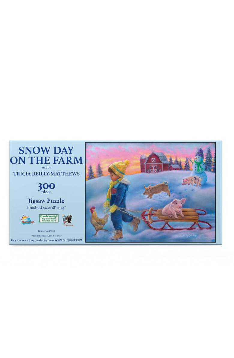 Sunsout Snow Day on the Farm 300 piece Jigsaw Puzzle for Adults, Alternate, color, Multicolor