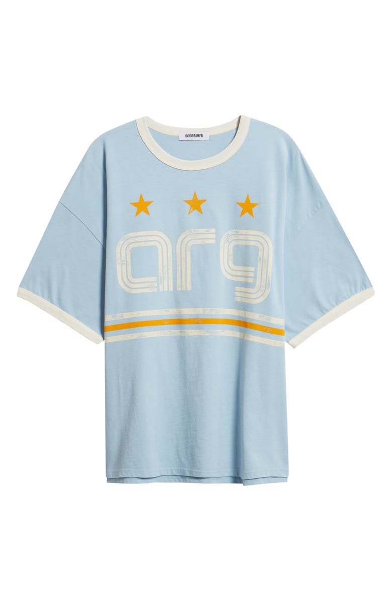 Daydreamer Argentina World Cup Oversized Graphic Ringer T-Shirt, Alternate, color, Fresh Blue Combo