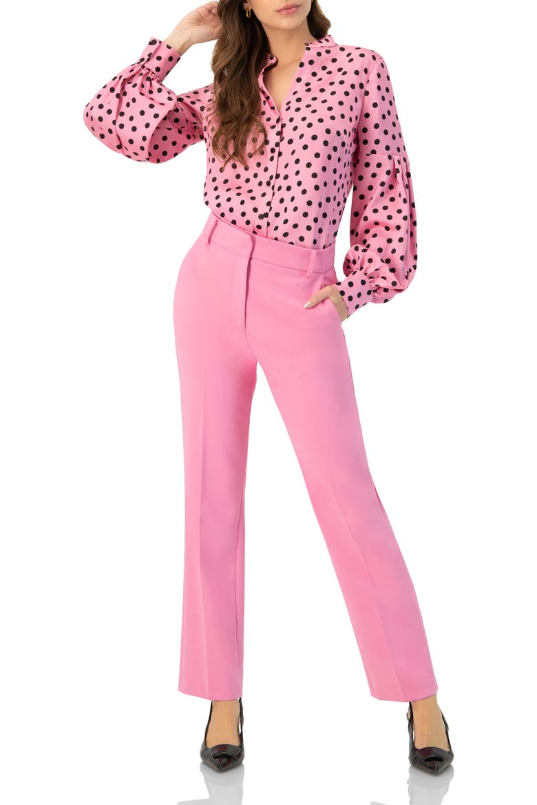 Long Sleeve Polka Dot Blouse, Alternate, color, Pink
