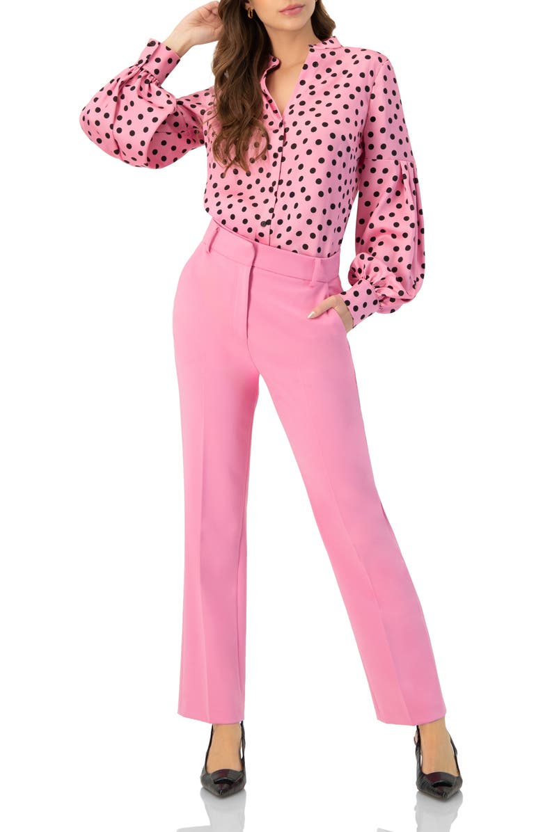 IVONNE Long Sleeve Polka Dot Blouse, Alternate, color,