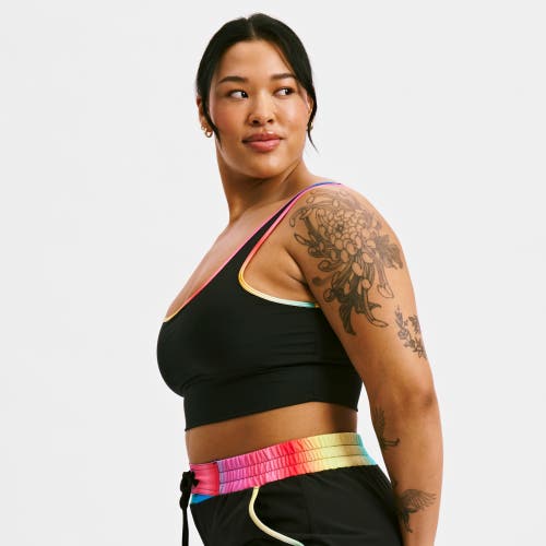 Tomboyx Straight Up Longline Bikini Top In Black