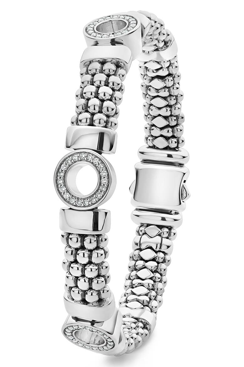 Caviar Spark Diamond Station Rope Bracelet, Alternate, color, SILVER DIAMOND