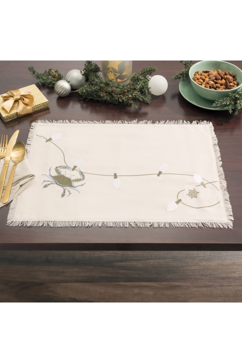 Santa Claws Crab Placemats Set of 4, 13" x 19", Alternate, color, Blue
