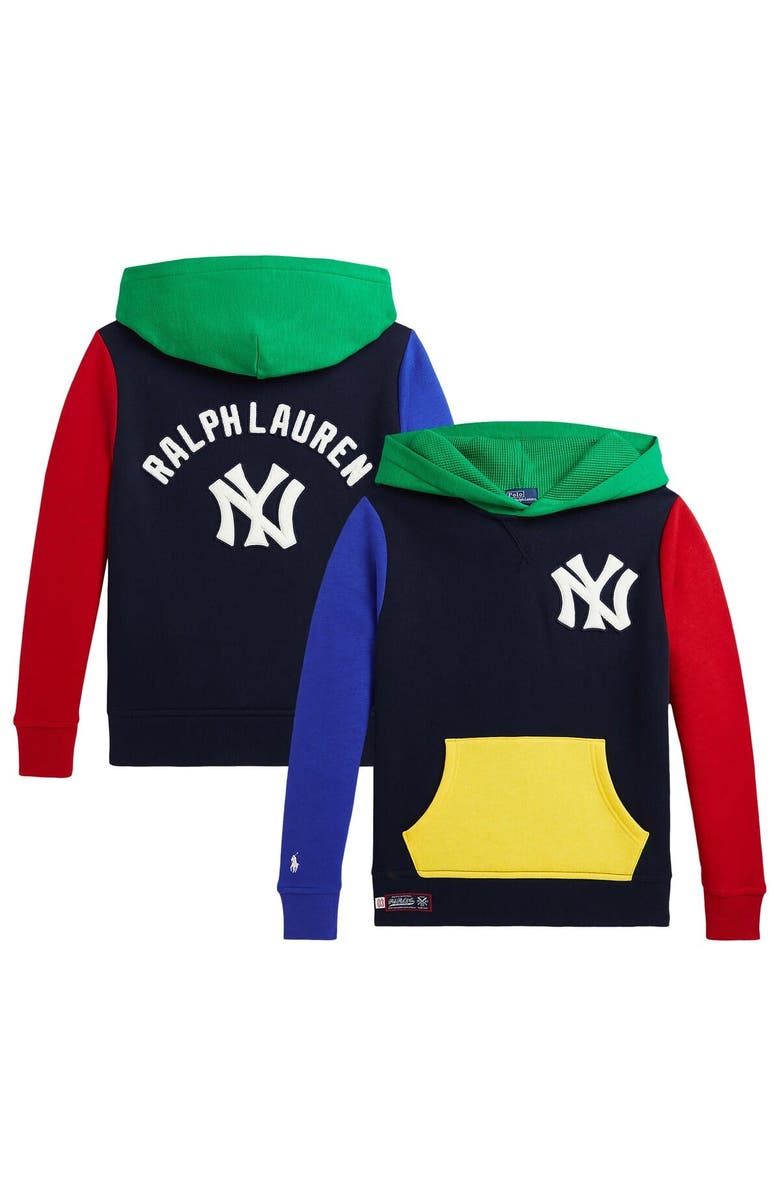 Polo Ralph Lauren Youth Polo Ralph Lauren  Navy Yankees  Fleece Hoodie, Alternate, color, 