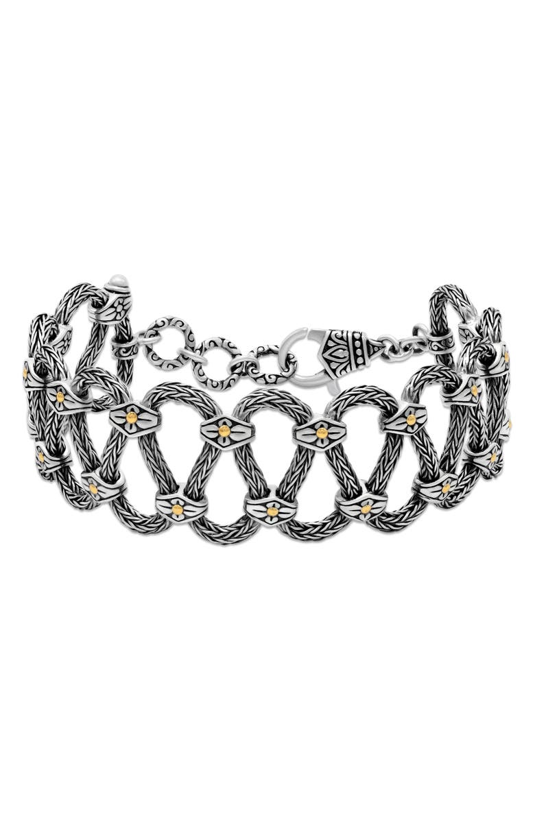 SAMUEL B. Tulang Naga Two-Tone Woven Chain Bracelet, Main, color, Silver And Gold