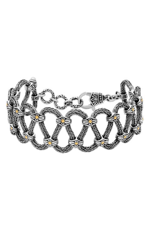 Tulang Naga Two-Tone Woven Chain Bracelet