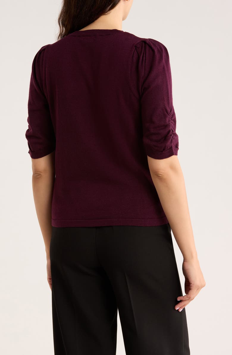 Calvin Klein Elbow-Length Sleeve Sweater, Alternate, color, Aubergine