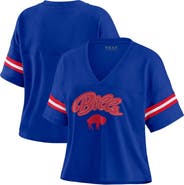 WEAR by Erin Andrews Women's WEAR by Erin Andrews Royal Buffalo Bills Plus Size Color Block Boxy V-Neck T-Shirt