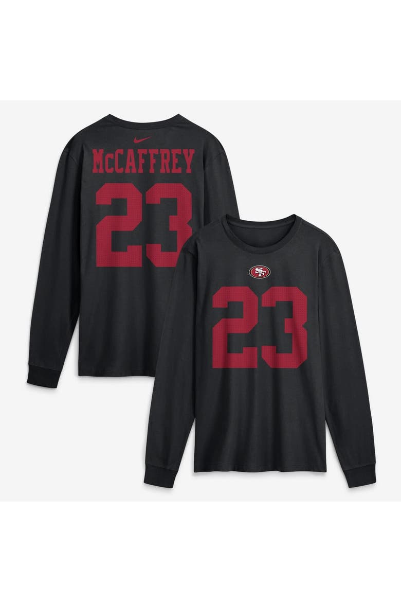 Men's Nike Christian McCaffrey Black San Francisco 49ers Name & Number Long Sleeve T-Shirt, Main, color, Black