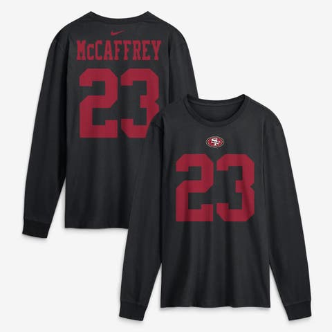 Men's Nike Christian McCaffrey Black San Francisco 49ers Name & Number Long Sleeve T-Shirt