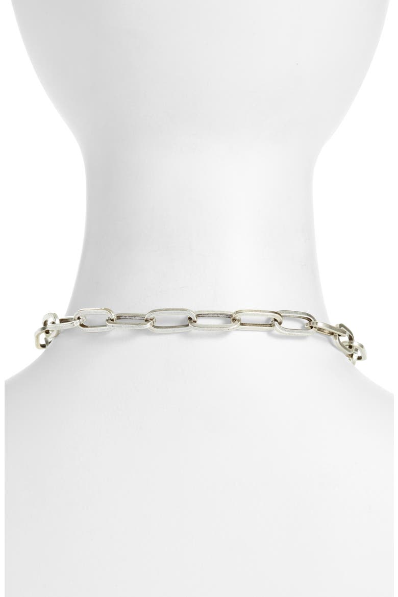 Love Spell Choker Pendant Necklace, Alternate, color, SILVER