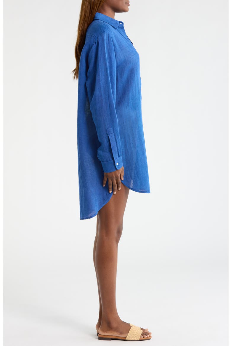Boyfriend Long Sleeve Cover-Up Tunic, Alternate, color, ULTRAMARINE