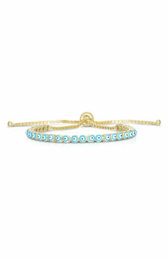 Sphera Milano 14K Yellow Gold Plated Sterling Silver Evil Eye Bracelet