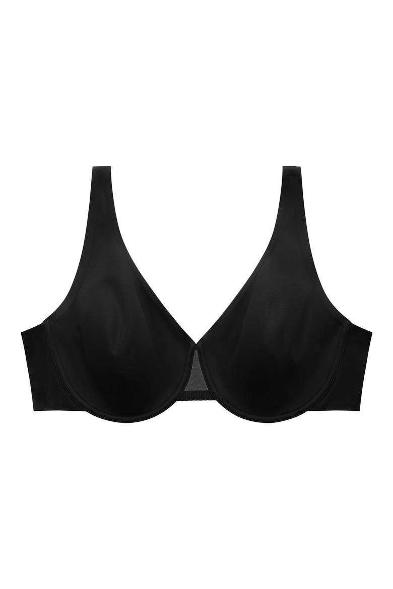 24/7® Classic Underwire Unlined Minimizer Bra, Alternate, color, BLACK