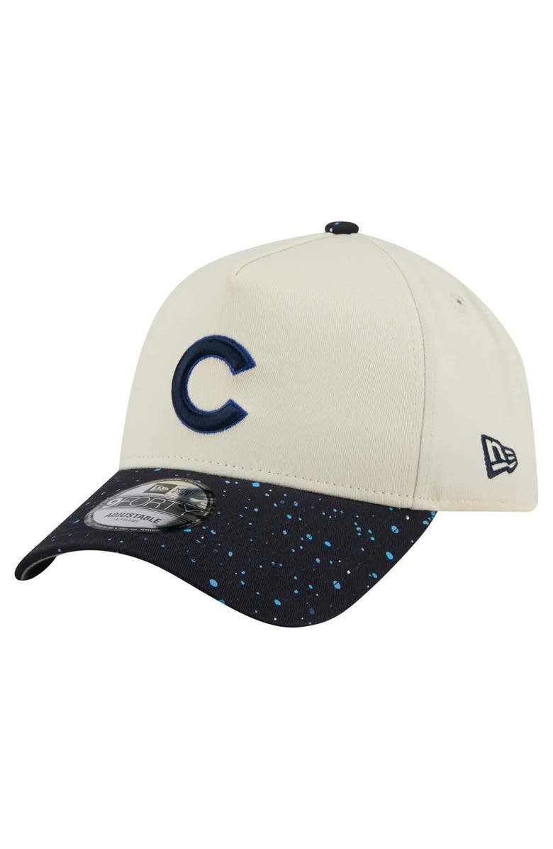 New Era Men's New Era Cream Chicago Cubs Speckle A-Frame 9FORTY Adjustable Hat, Main, color, Cream