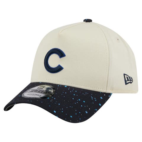 Men's New Era  Cream Chicago Cubs Speckle A-Frame 9FORTY Adjustable Hat