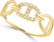 EFFY 14K Yellow Gold Diamond Mariner Link Ring