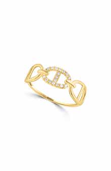 14K Yellow Gold Diamond Mariner Link Ring