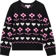Design History Kids' Flower Heart Sweater