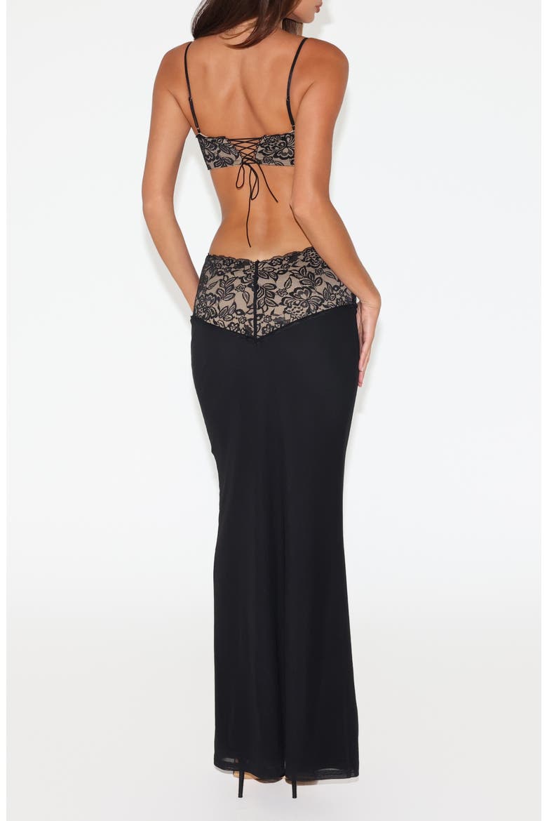 Wisteria Lace Cutout Maxi Dress, Alternate, color, BLACK