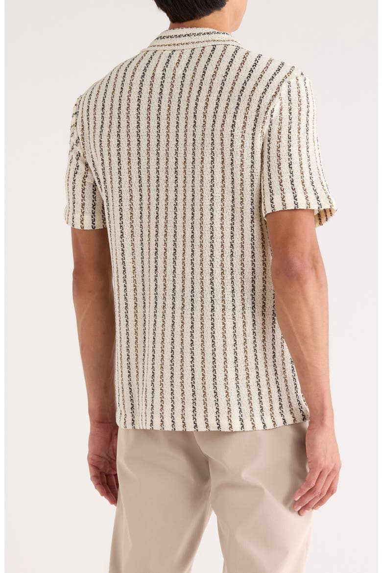 Stripe Textured Camp Shirt, Alternate, color, OFF WHITE