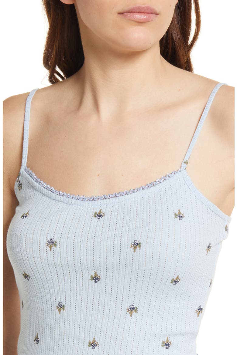 Pointelle Camisole, Alternate, color, BLUE SKYWAY MINIBLOOM