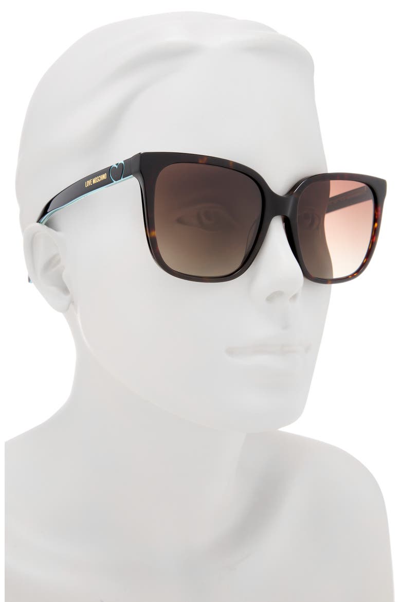56mm Square Sunglasses, Alternate, color, HAVANA