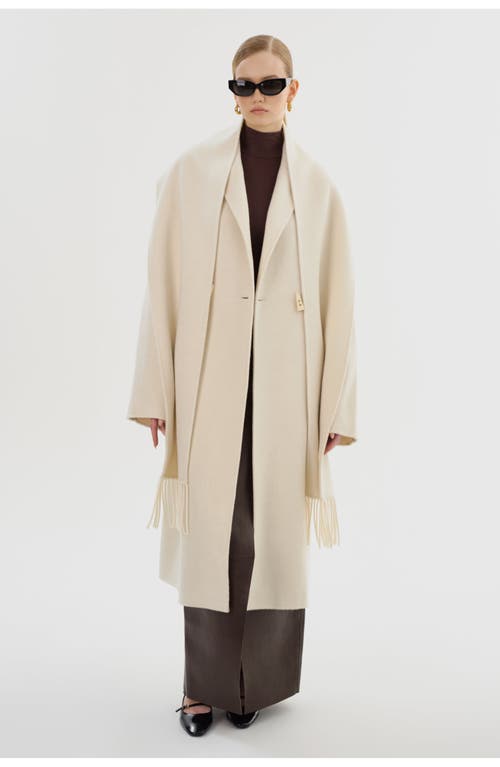 Lamarque Twila | Wool Scarf Coat In Neutral