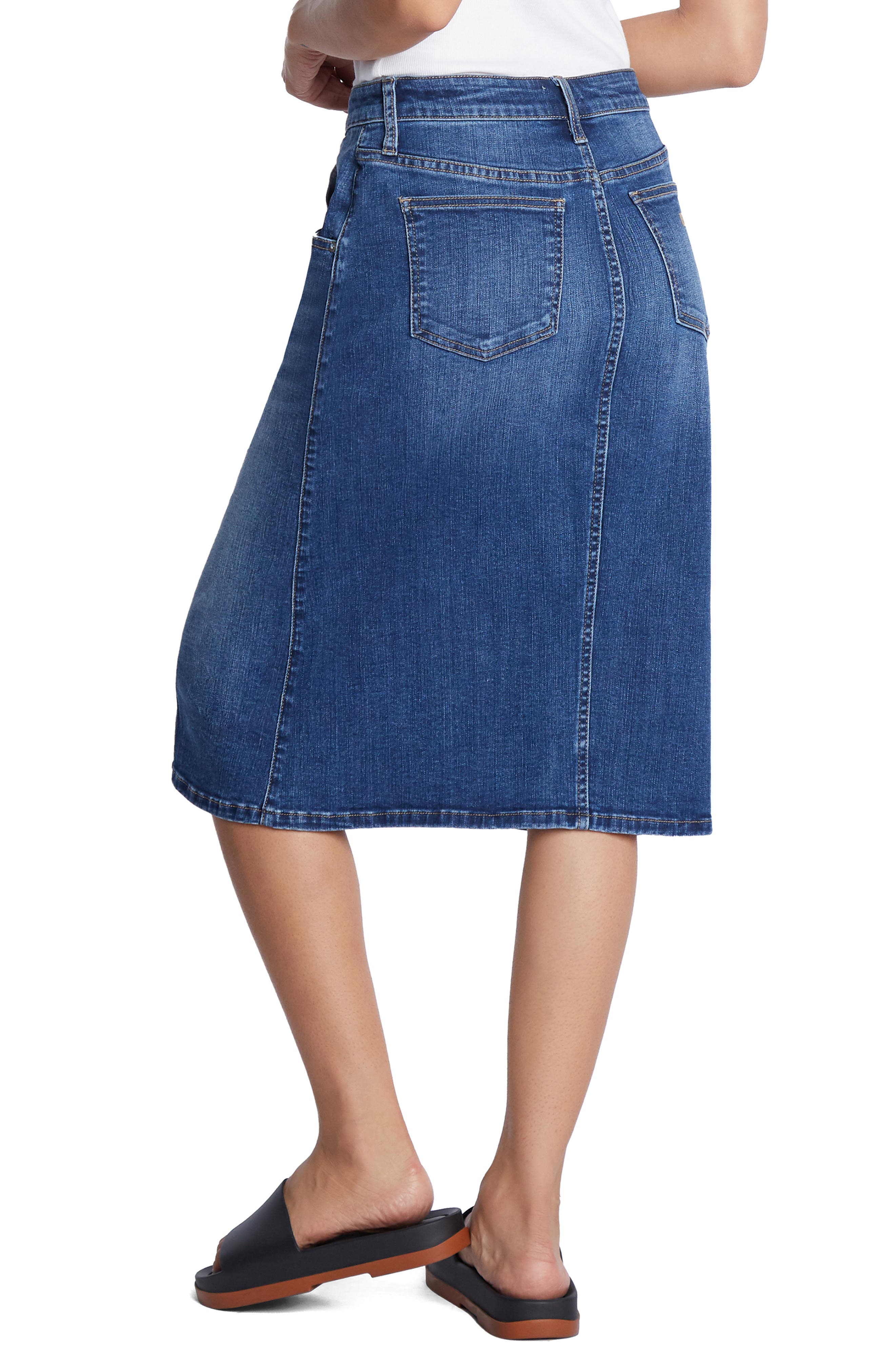 Pieced Denim Midi Skirt - image 2